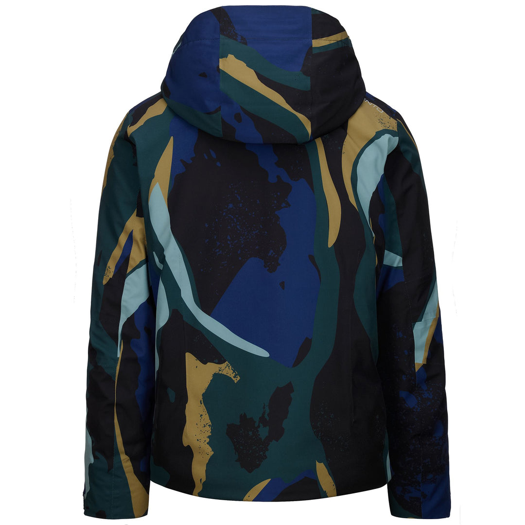 Giacca da Sci Impermeabile Uomo Verde Blu con Protezione Imbottita main