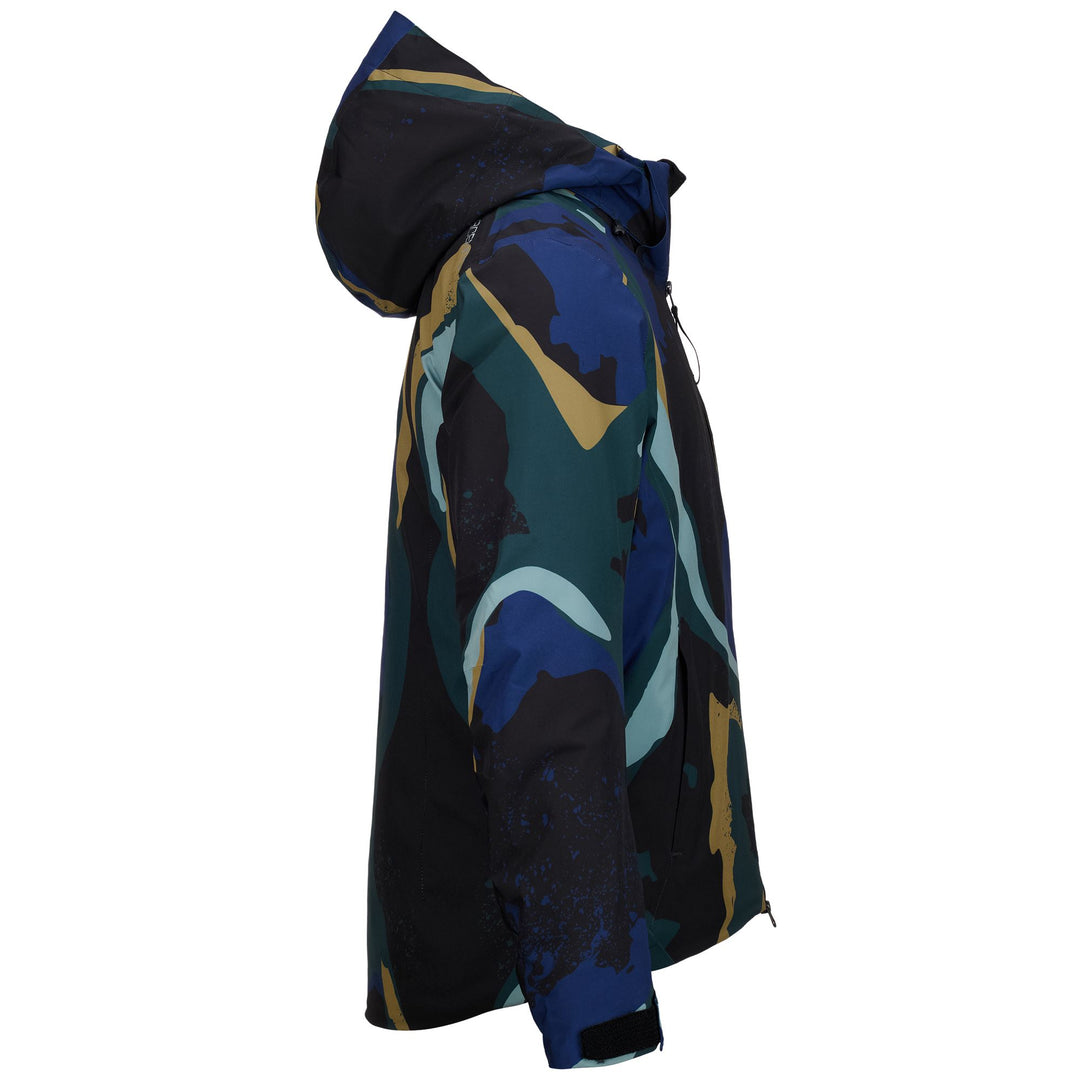 Giacca da Sci Impermeabile Uomo Verde Blu con Protezione Imbottita main