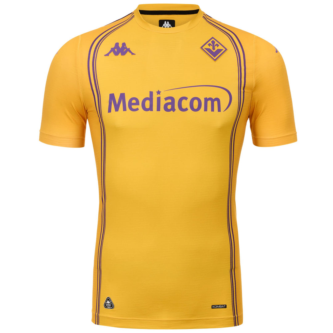 Maillot de gardien de but ACF Fiorentina jaune pour homme, coupe ajustée 01