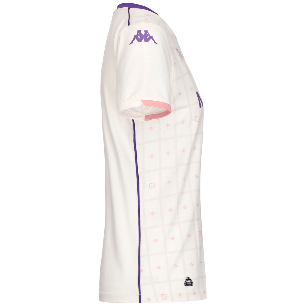 Maglia da calcio ACF Fiorentina da donna bianca in tessuto jacquard slim fit 02