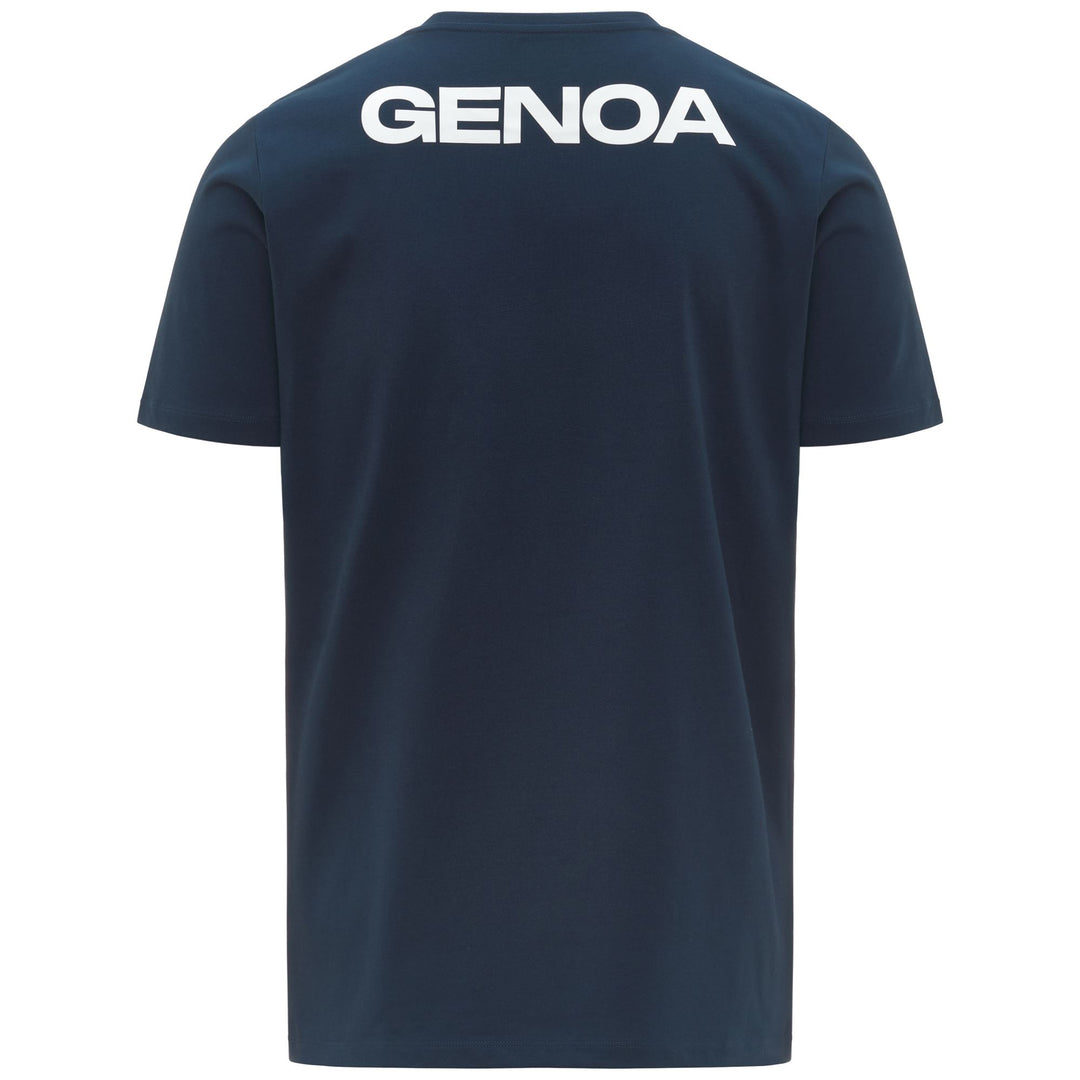 T-shirt slim fit Genoa Football bleu pour homme en tissu recyclé main