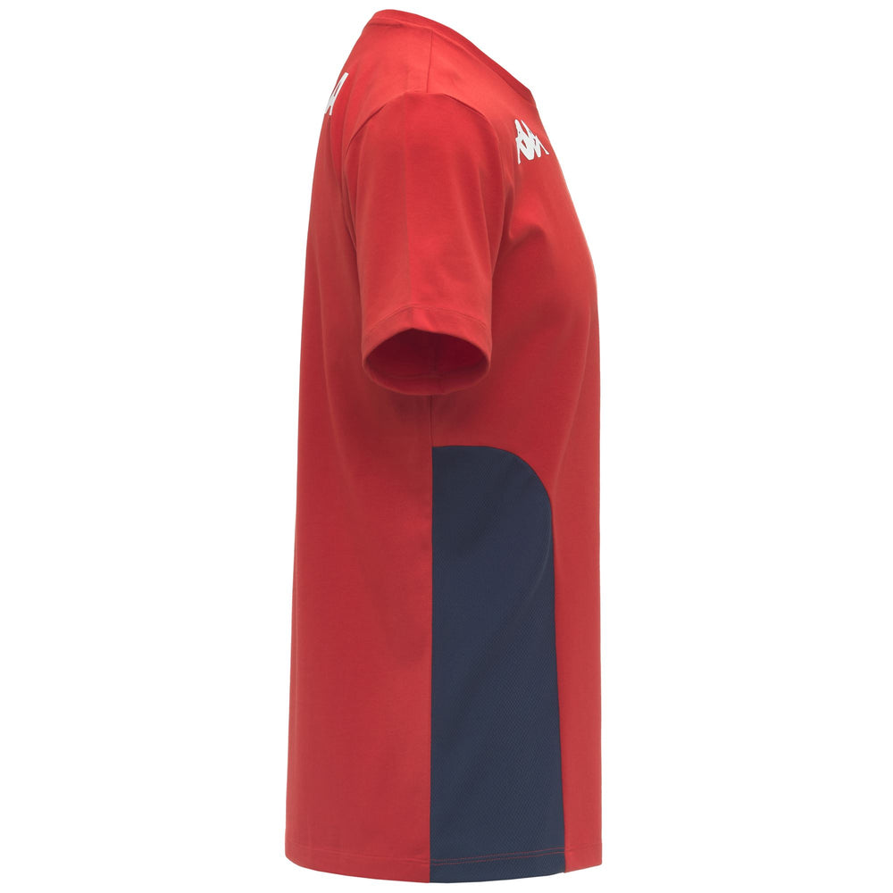 Red men's Slim Fit T-Shirt with Team Logos and Recycled Fabric 02