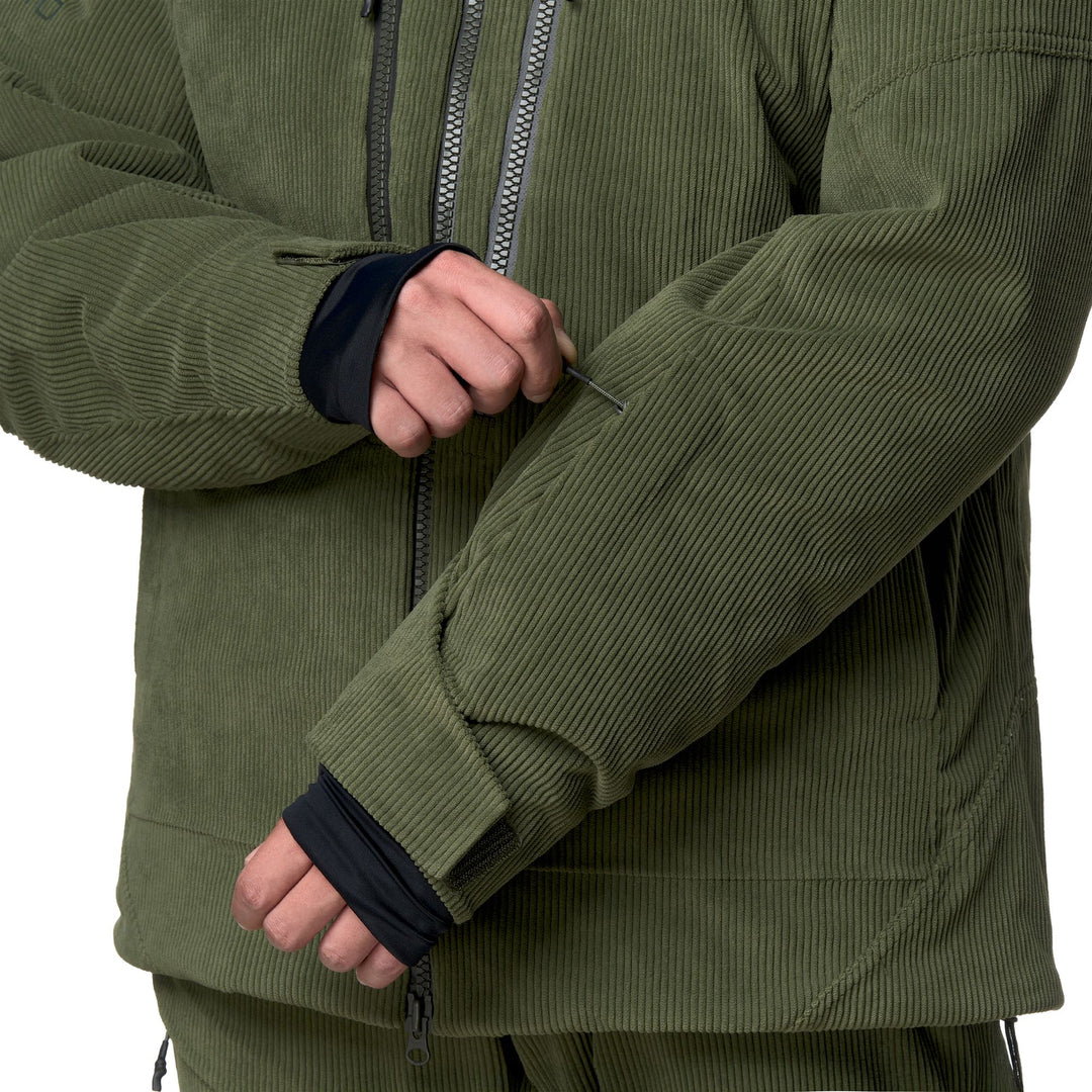 Green black Men's Waterproof Padded Mid Jacket with Detachable Hood main