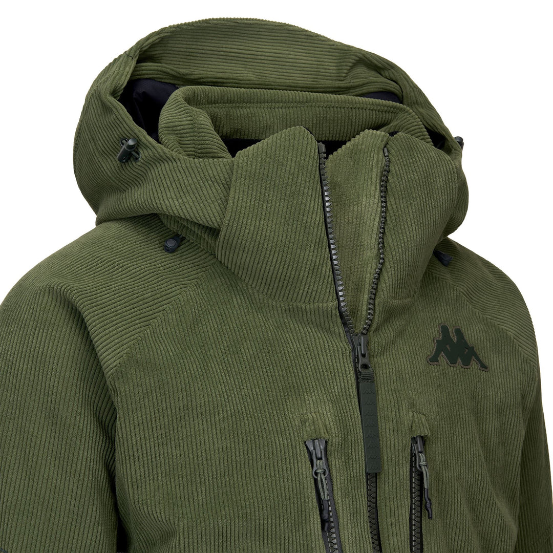 Men's Green Padded Ski Jacket with Waterproof Protection main
