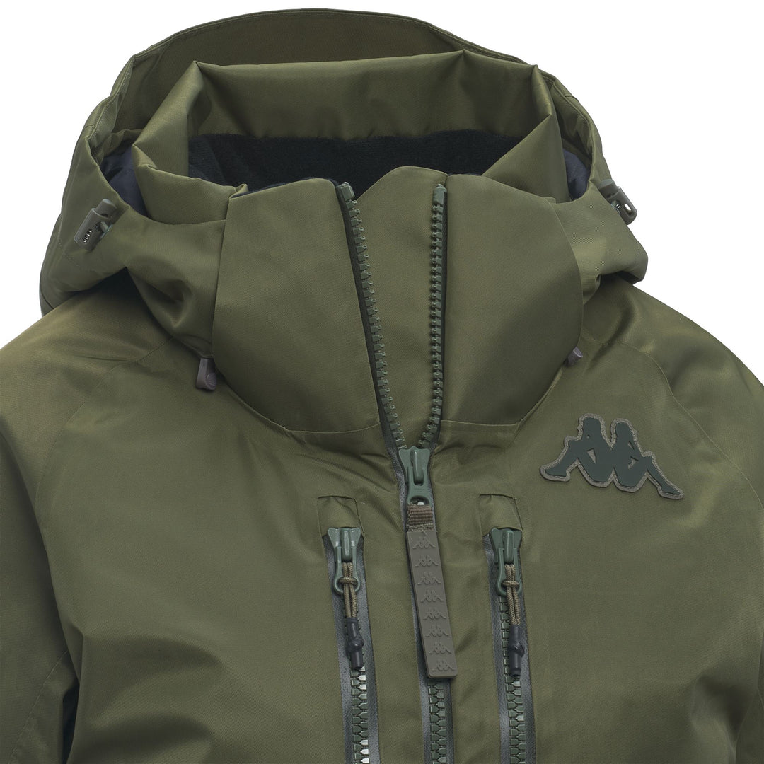 Green Women's Waterproof Padded Jacket with Detachable Hood main