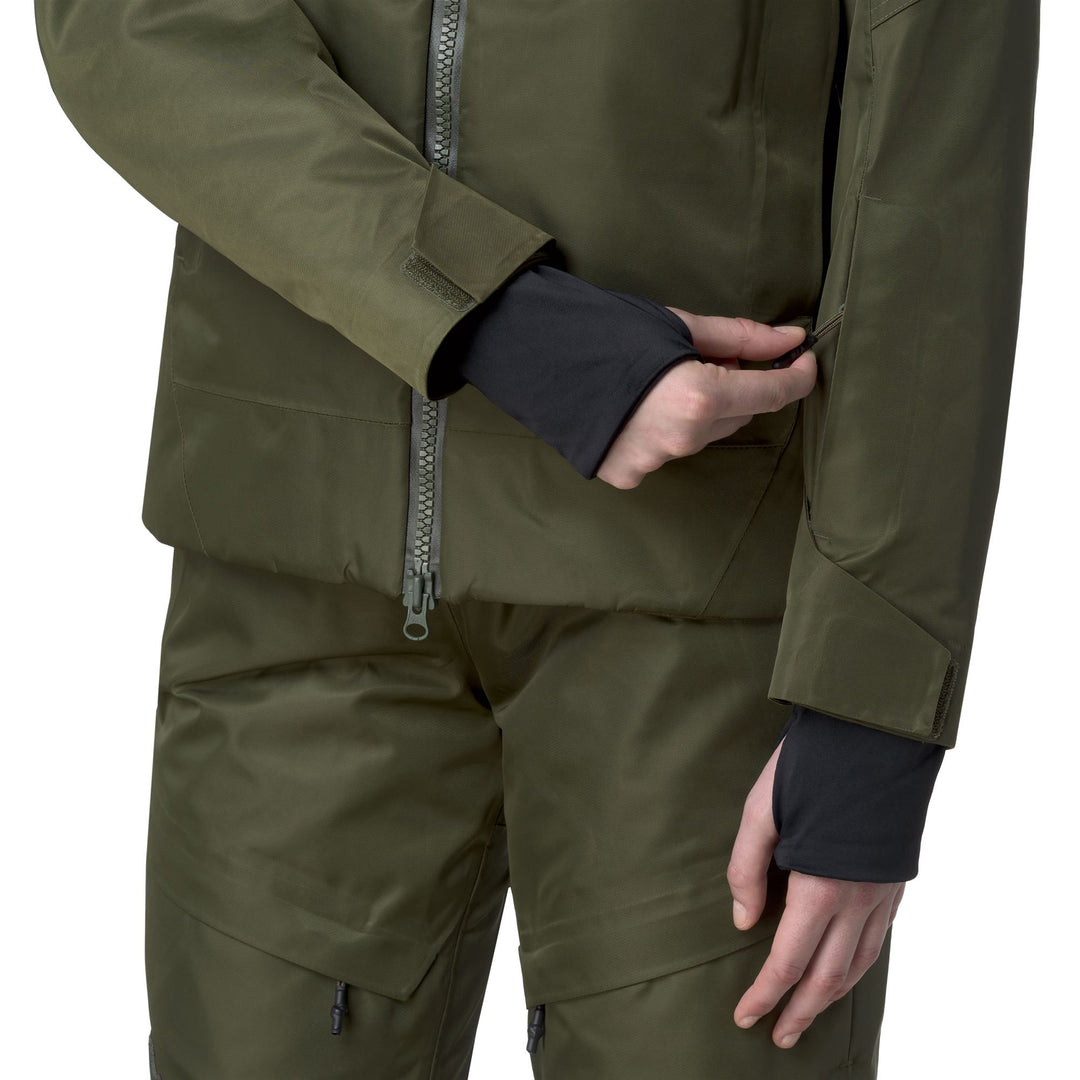 Green Women's Slim Fit Padded Ski Jacket with Waterproof Protection main
