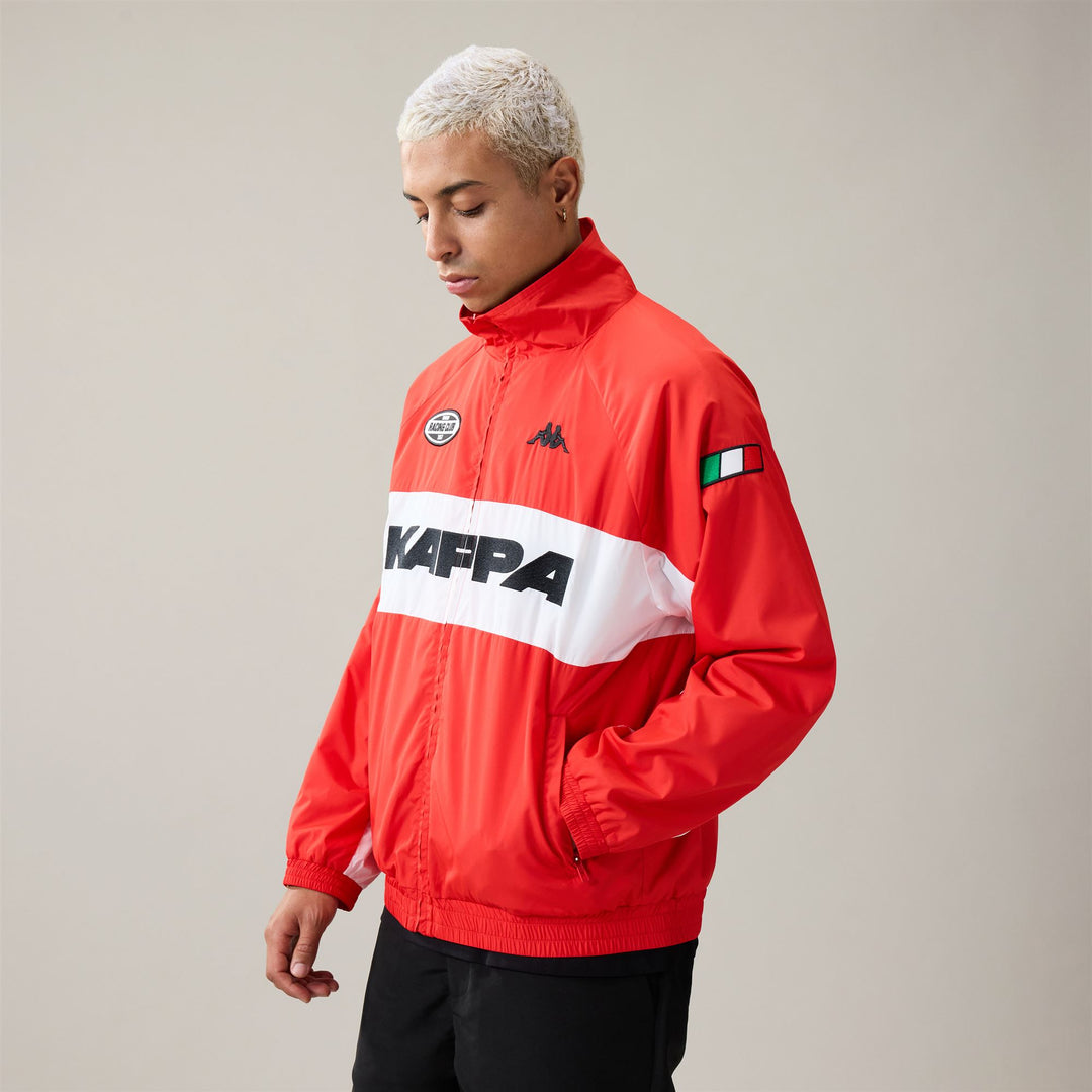 Red Men's Oversized Sportswear Fleece Sweatshirt with Zip Opening main