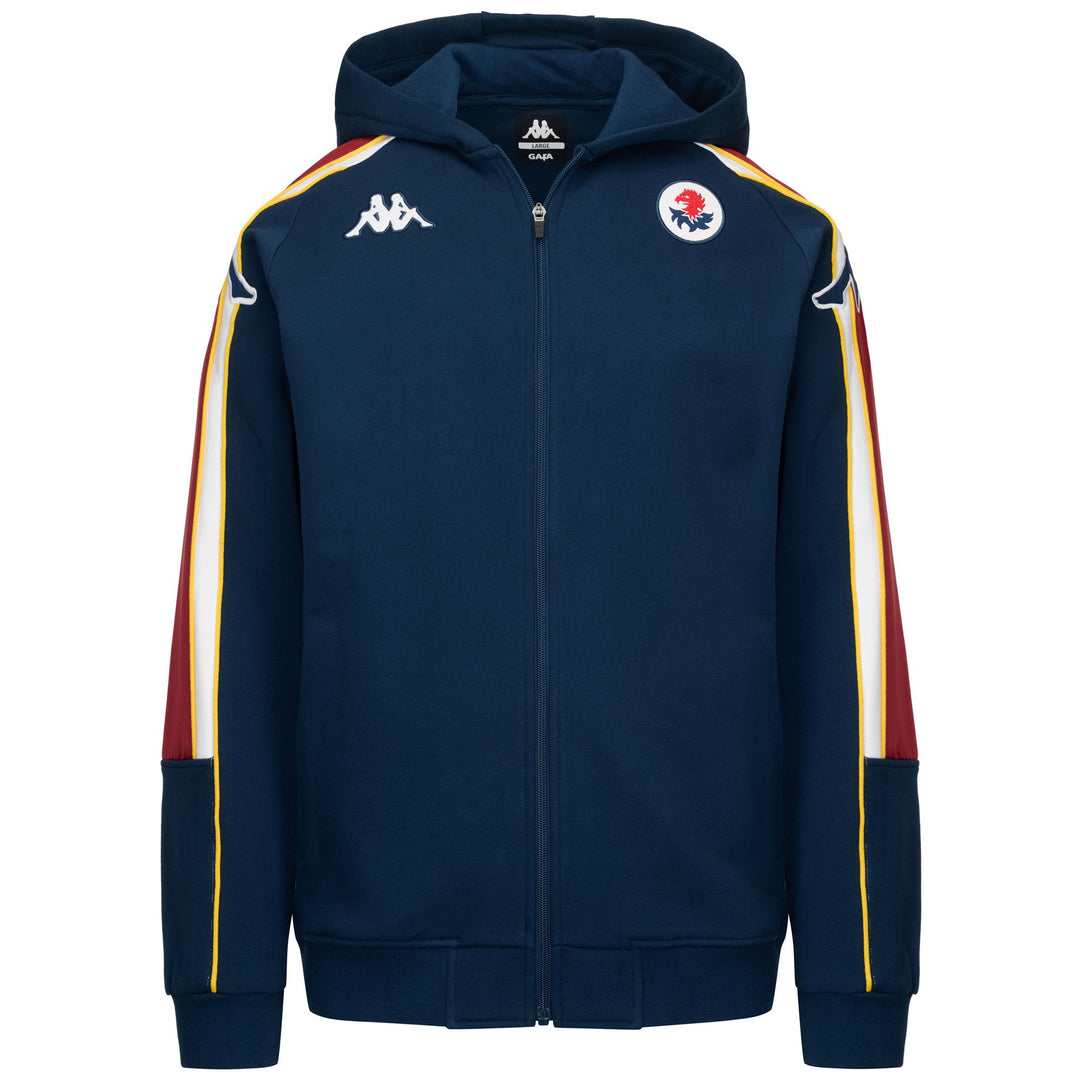 Blue Men's Fleece Jacket with Hood and Zip 01