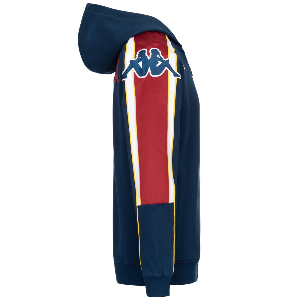 Blue Men's Genoa Football Fleece Hoodie with Elasticated Cuffs 02