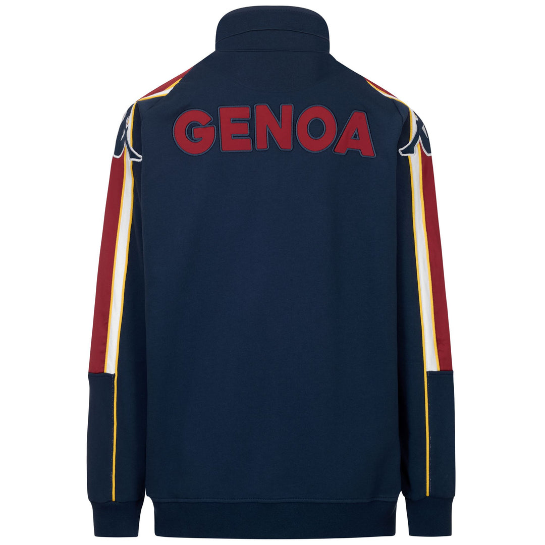 Giacca in pile blu da uomo con cerniera frontale e loghi della squadra main