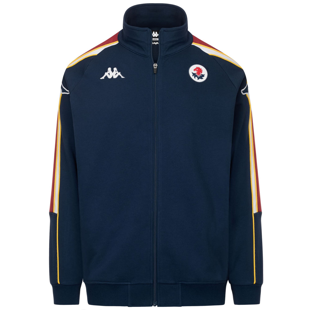 Chaqueta polar azul para hombre con cremallera frontal y logotipos del equipo 01