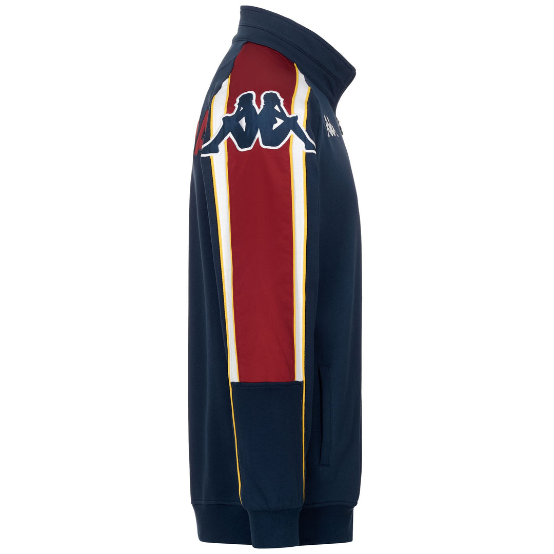 Giacca in pile blu da uomo con cerniera frontale e loghi della squadra main