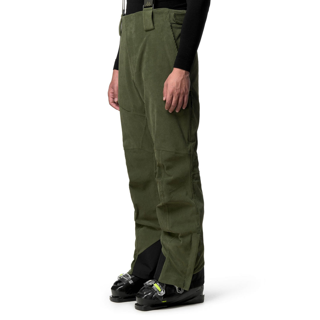 Pantalon de sport rembourré vert pour homme avec protection imperméable main