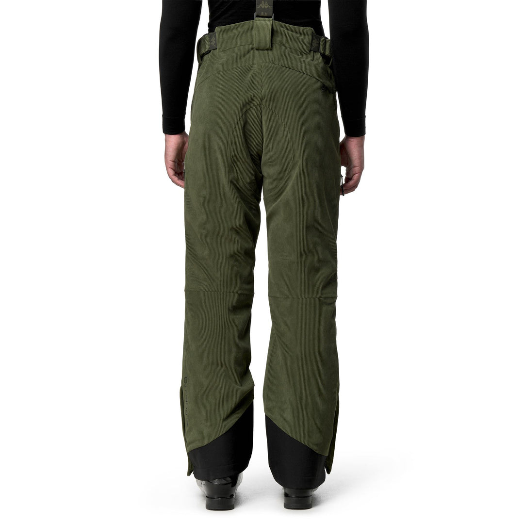 Pantalon de sport rembourré vert pour homme avec protection imperméable main