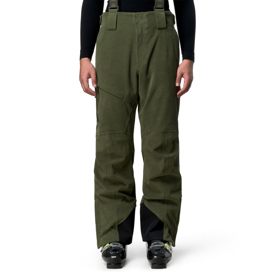 Pantaloni sportivi imbottiti impermeabili da uomo, verdi e neri main