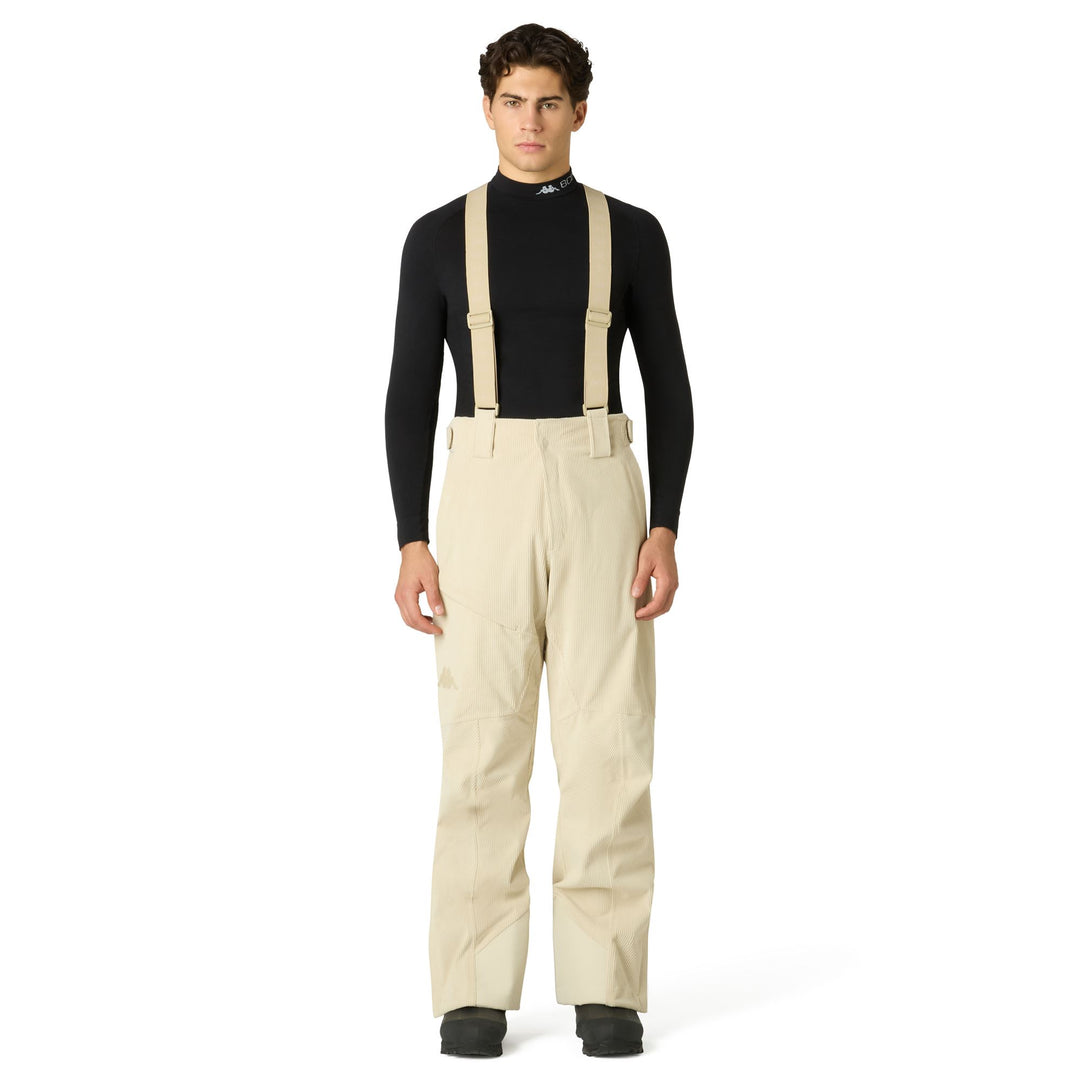 Grey Men's Insulated Waterproof Ski Pants with Detachable Suspenders main