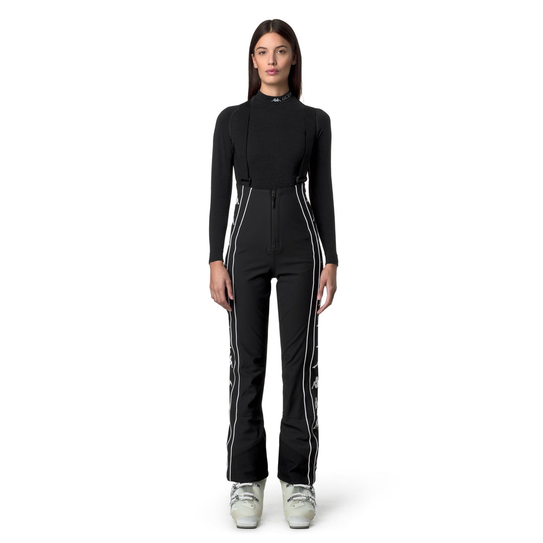 Black white Women's High-Waisted Ski Trousers with Waterproof Protection 01