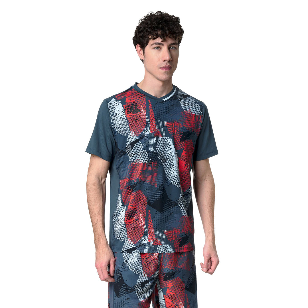 Blue Men's Regular Fit Active Padel Jersey with Mesh Inserts 01
