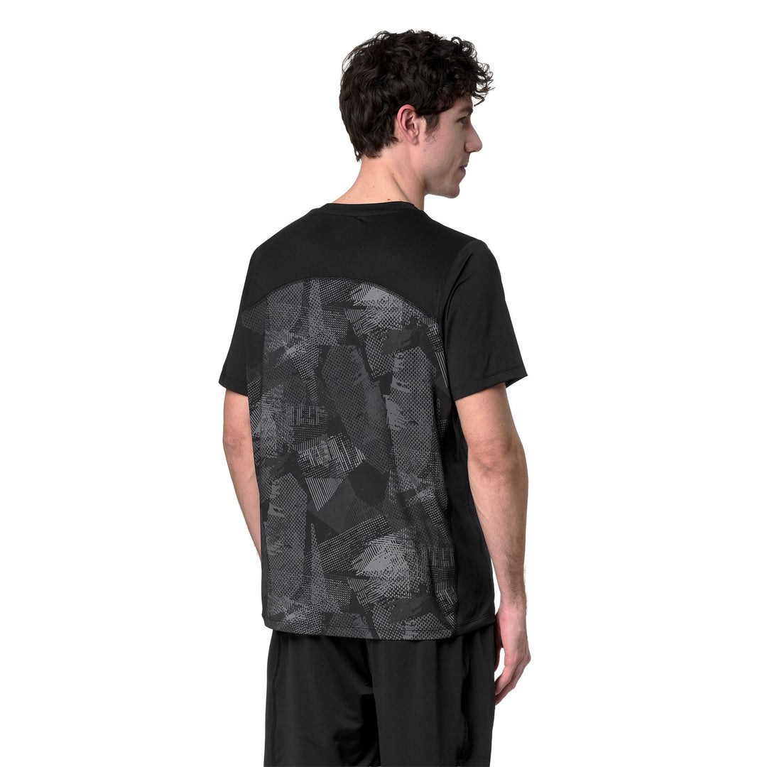 Black Men's Regular Fit Stretch Padel T-Shirt with Mesh Inserts main