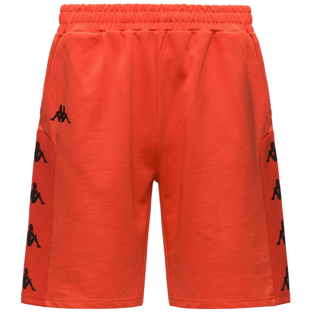 Pantalones cortos deportivos naranjas de corte regular para hombre con inserción de malla. main