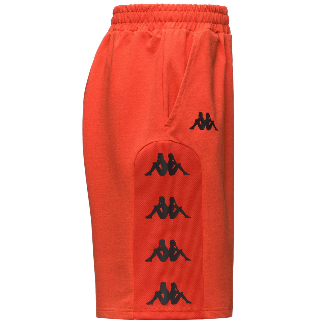 Pantalones cortos deportivos naranjas de corte regular para hombre con inserción de malla. main