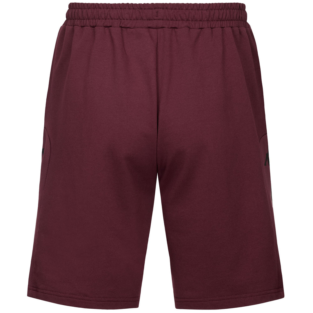 Pantalones cortos deportivos rojos de corte regular para hombre en tejido French Terry con inserción de malla main
