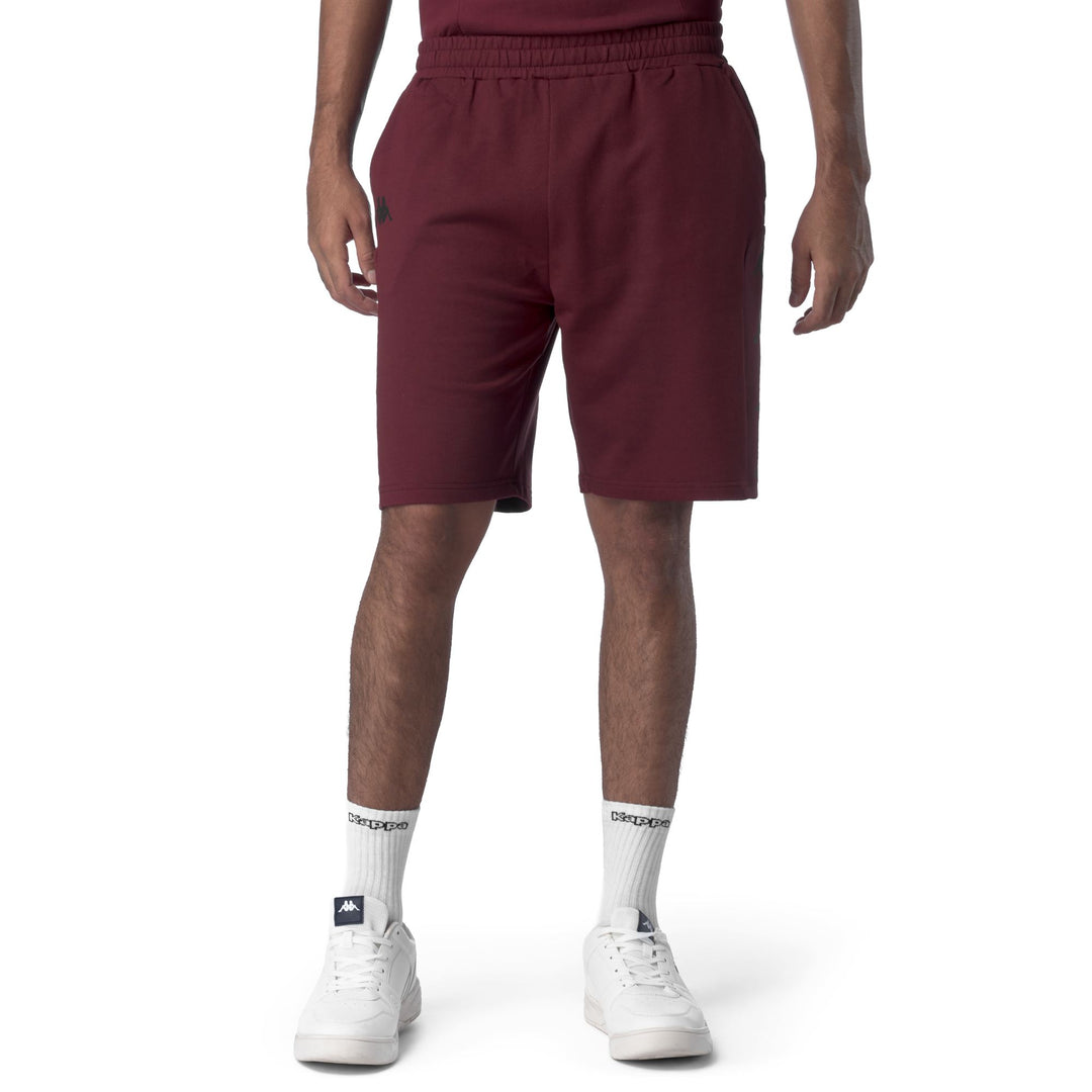 Pantaloncini sportivi rossi da uomo con elastico in vita e tasche main