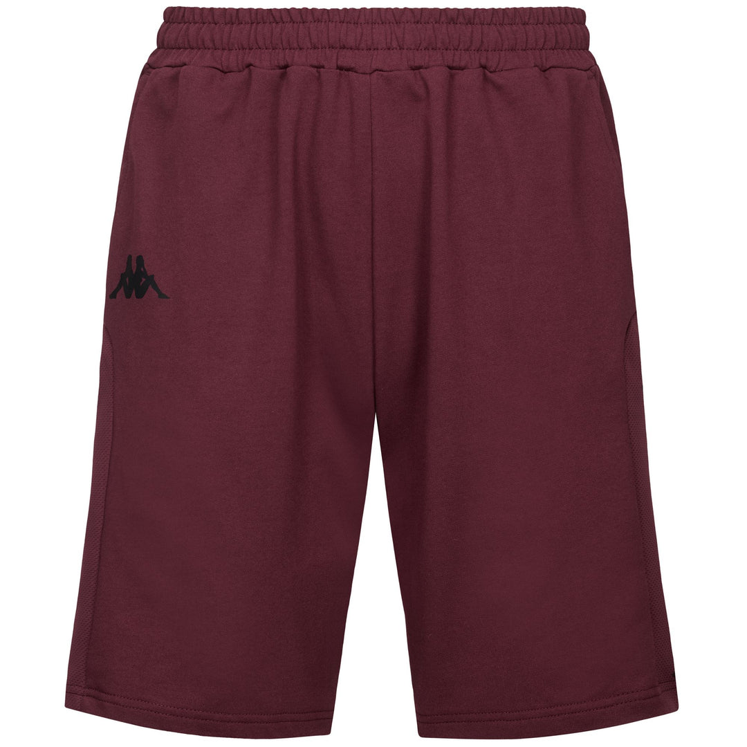 Pantalones cortos deportivos rojos de corte regular para hombre en tejido French Terry con inserción de malla main