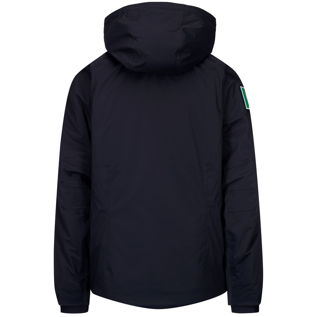 Veste de ski rembourrée bleue unisexe coupe classique avec protection imperméable main