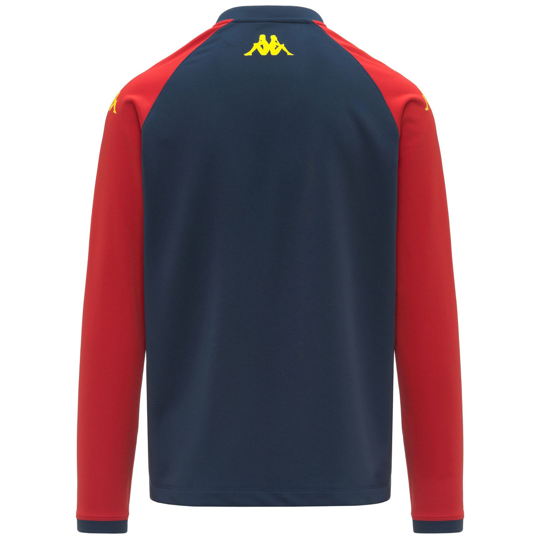 Pull d'entraînement de football Genoa pour homme, bleu, coupe ajustée, en tissu recyclé main