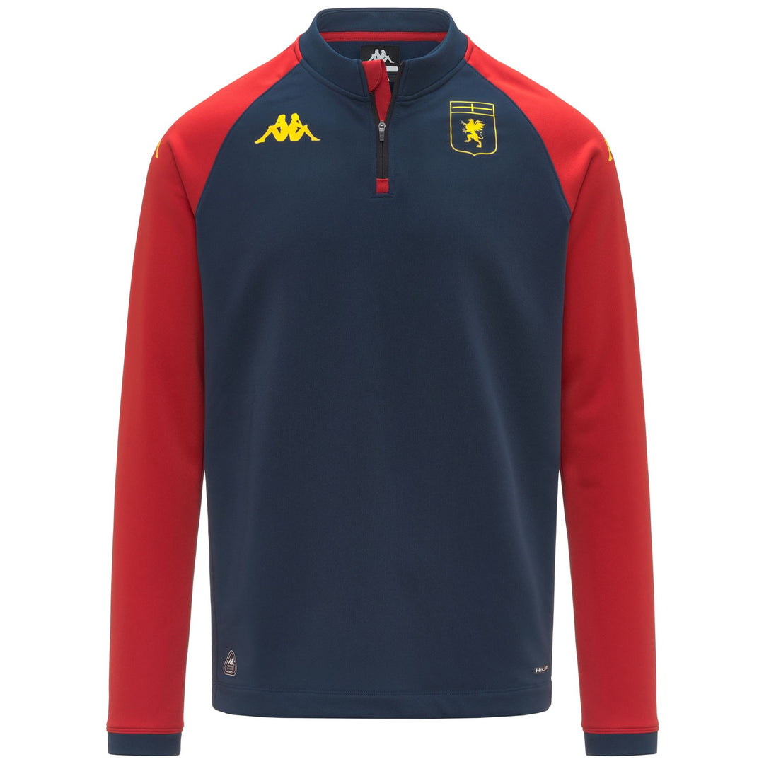 Pull d'entraînement de football Genoa pour homme, bleu, coupe ajustée, en tissu recyclé 01