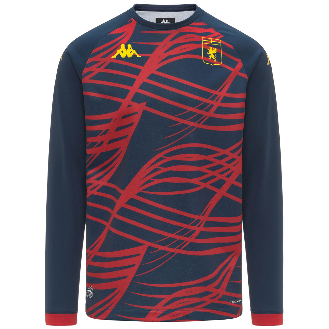 Sweat-shirt d'entraînement de football Genoa bleu pour homme, coupe ajustée 01