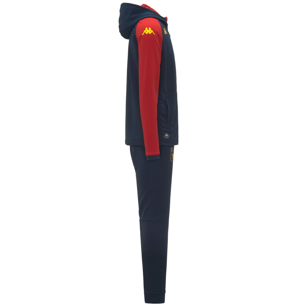 Survêtement de football Genoa bleu pour homme, coupe ajustée, en tissu recyclé main