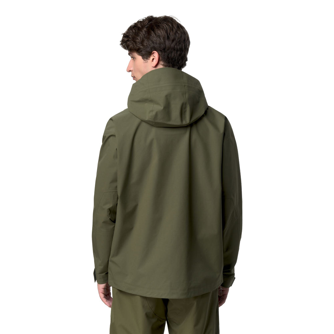 Veste de ski intermédiaire verte pour homme avec fermetures éclair étanches main