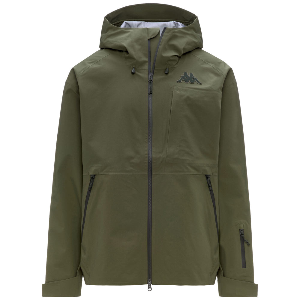Green Men's Regular Fit Ski Jacket with Waterproof Zippers 02