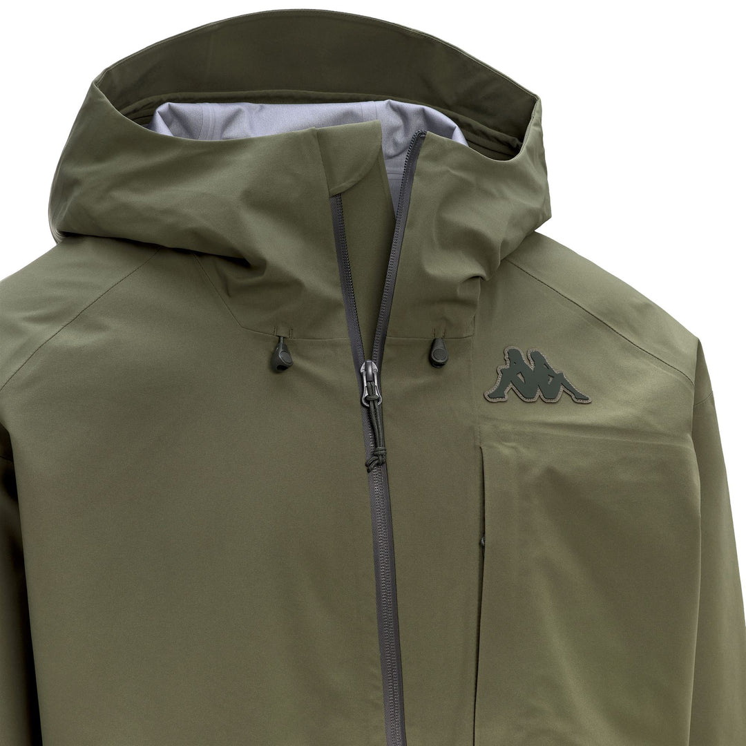Veste de ski intermédiaire verte pour homme avec fermetures éclair étanches main