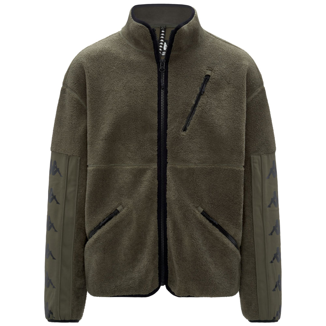 Green Unisex Fleece Jacket with Stretch Inserts for Skiing 01