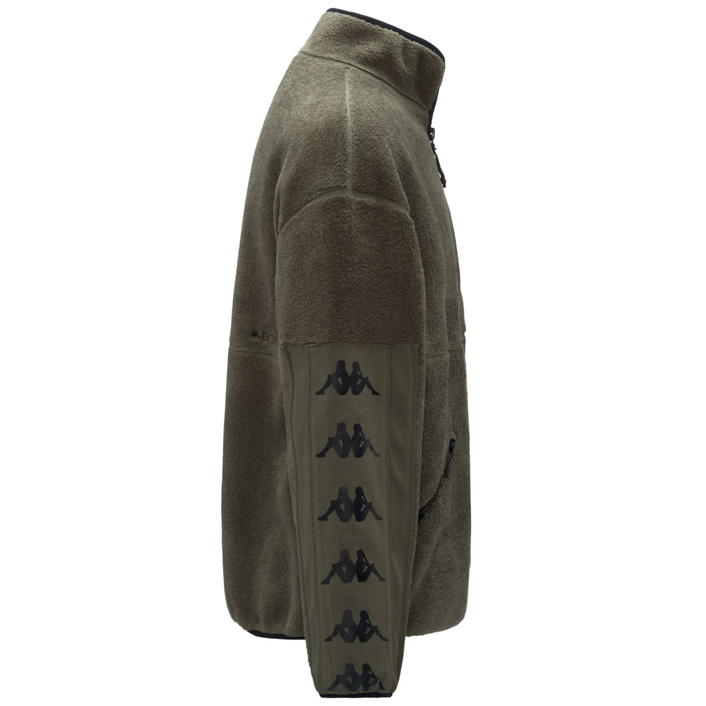 Green Unisex Fleece Jacket with Stretch Inserts for Skiing 02