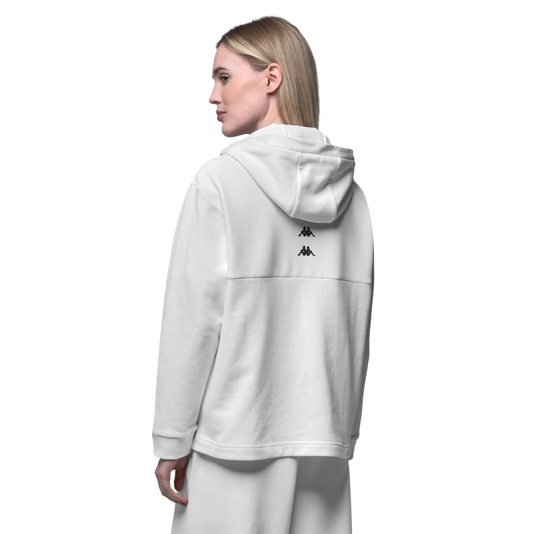 Felpa sportiva da donna bianca a vestibilità regolare con zip intera e inserti in rete. main