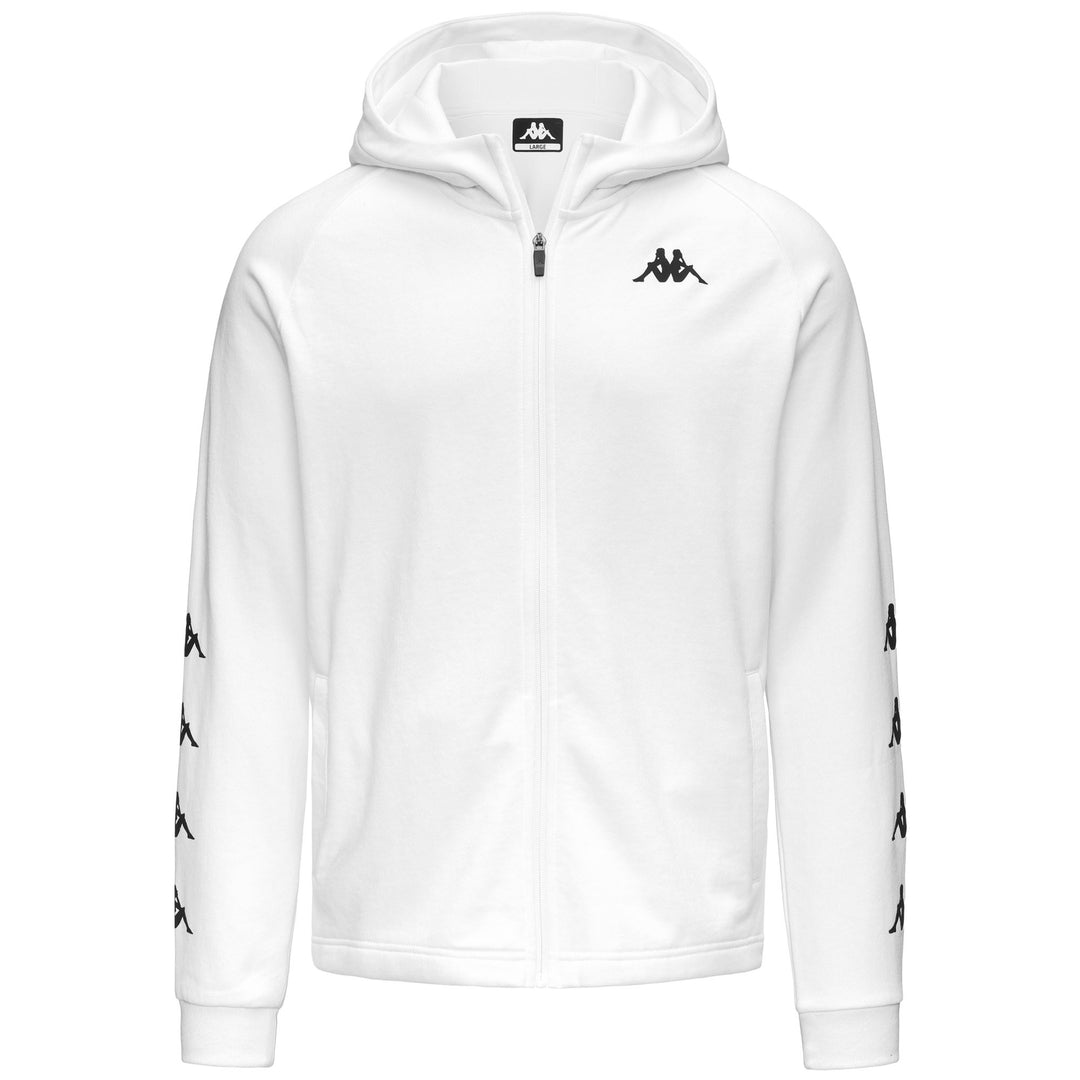 White Men's Regular Fit Fleece Sportswear Hoodie with Mesh Insert main