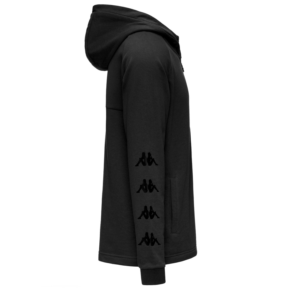 Black Men's Regular Fit Fleece Hoodie with Mesh Insert 02