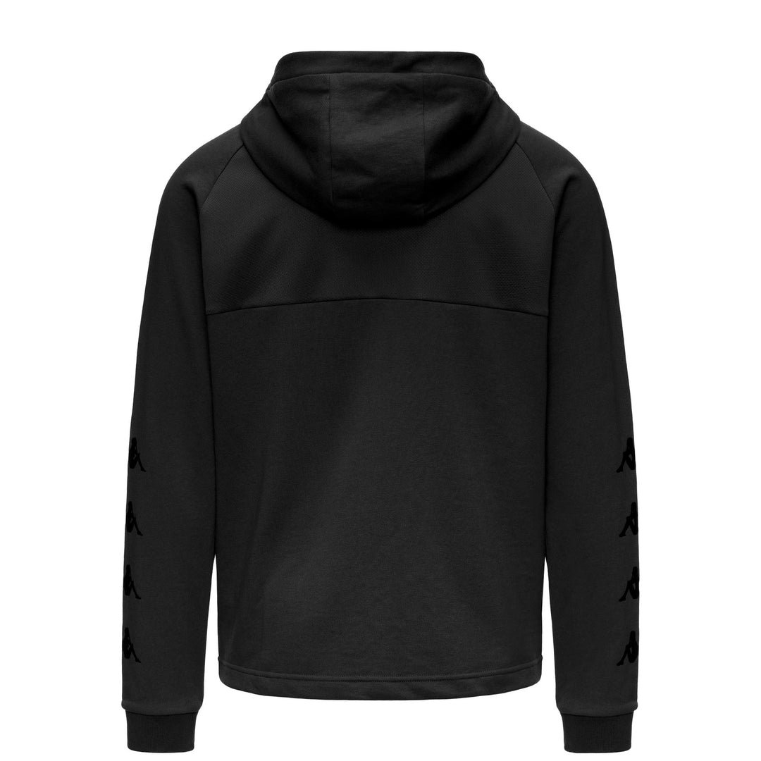 Black Men's Regular Fit Fleece Hoodie with Mesh Insert main