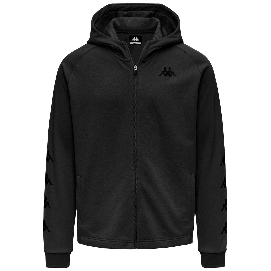 Black Men's Regular Fit Fleece Hoodie with Mesh Insert 01