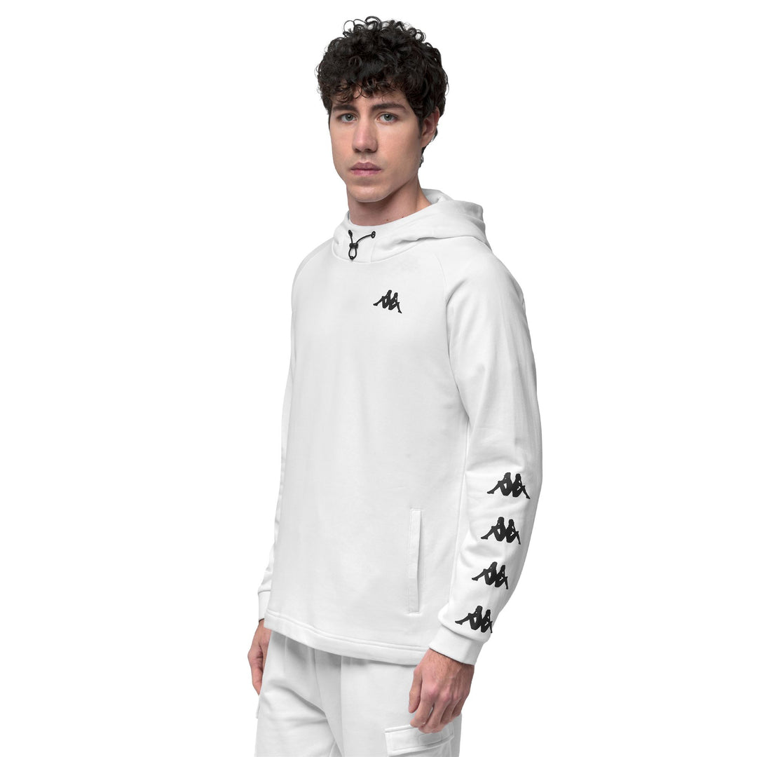White Men's Regular Fit Fleece Hoodie with Mesh Inserts main