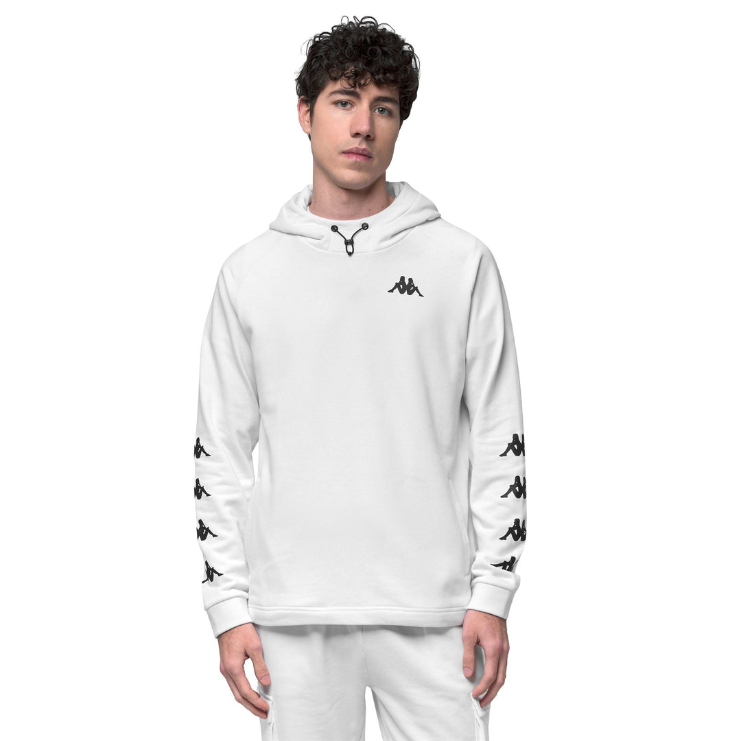 White Men's Regular Fit Fleece Hoodie with Mesh Inserts 01