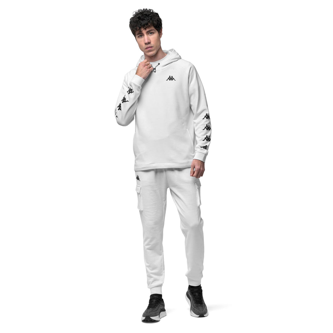 White Men's Regular Fit Fleece Hoodie with Mesh Inserts main