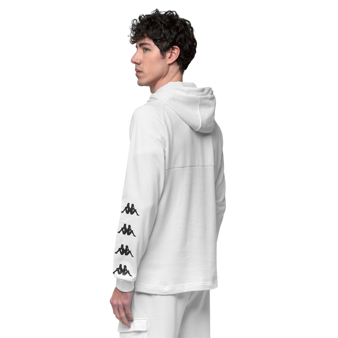 White Men's Regular Fit Fleece Hoodie with Mesh Inserts main
