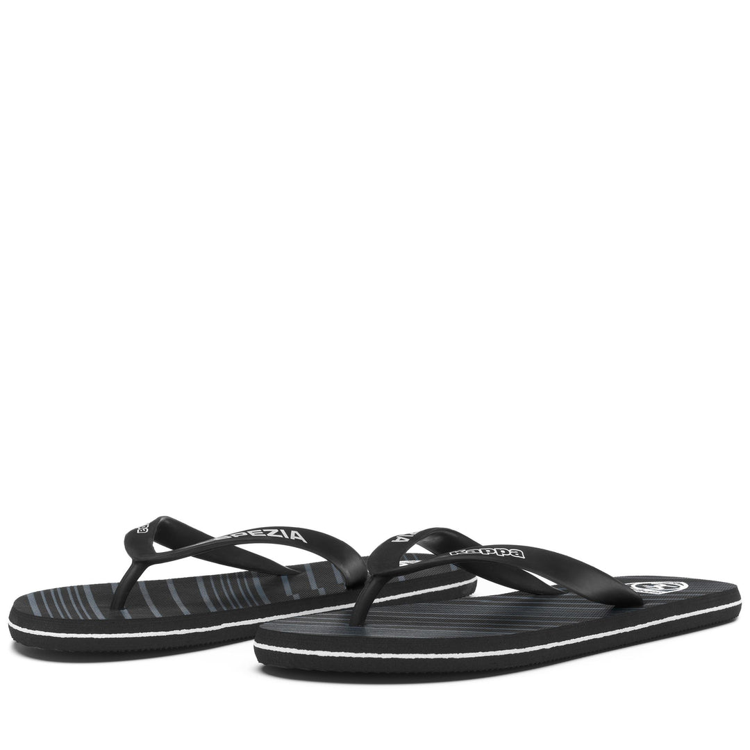 Black and white Unisex Flip-Flops with Team Logo 01