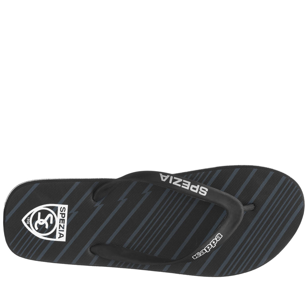 Chanclas deportivas unisex en blanco y negro con parte superior sintética main