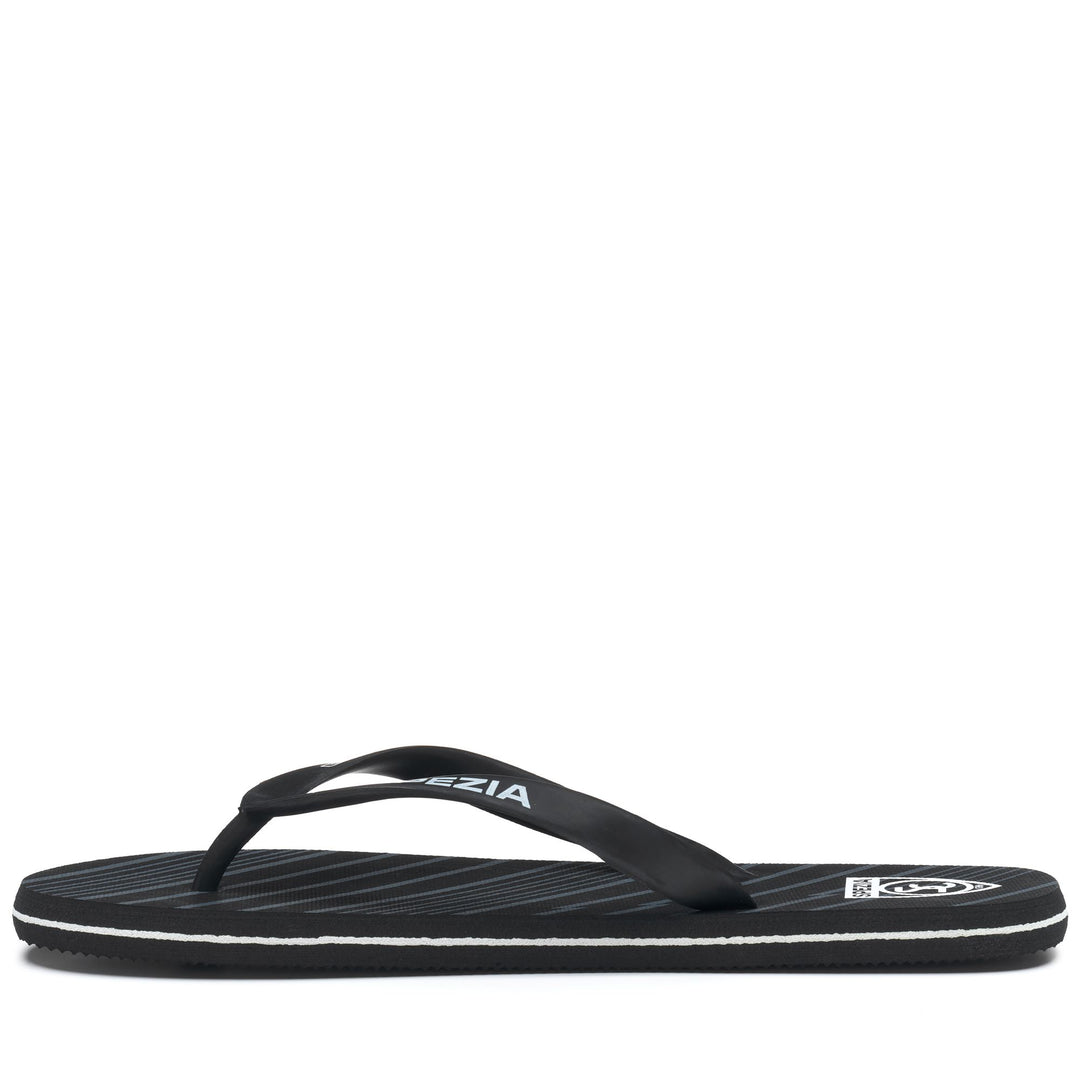 Chanclas deportivas unisex en blanco y negro con parte superior sintética main